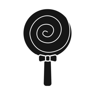 Lolipop ve spiral ikonun vektör çizimi. Lolipop grafiği ve sarı stok vektör çizimi.