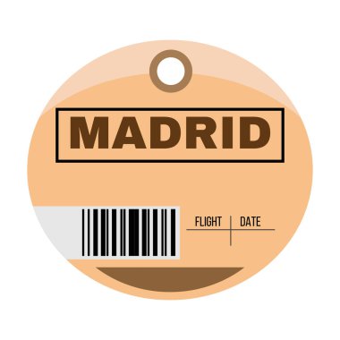 Bagaj etiketi vektör simgesi. Çizgi film vektör simgesi beyaz arka plan bagaj etiketinde izole edildi.