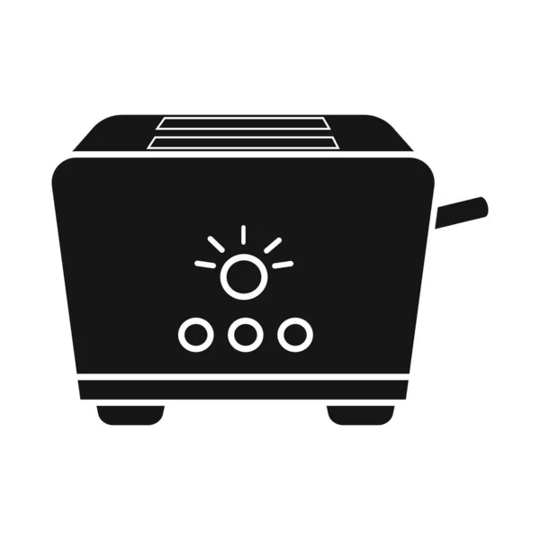 Vektorová ilustrace toasteru a značky menu. Web prvek toaster a nástroj stock vektorové ilustrace. — Stockový vektor