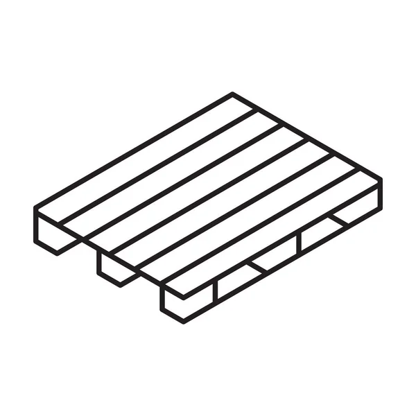 Holzpalette isometrisches Vektorsymbol. Linienvektorsymbol isoliert auf weißem Hintergrund Holzpalette . — Stockvektor