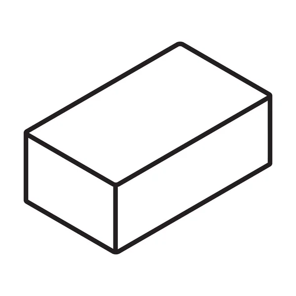 コンクリート等角ベクトルアイコンのブロックコンクリートの白い背景ブロックに分離されたラインベクトルアイコン. — ストックベクタ