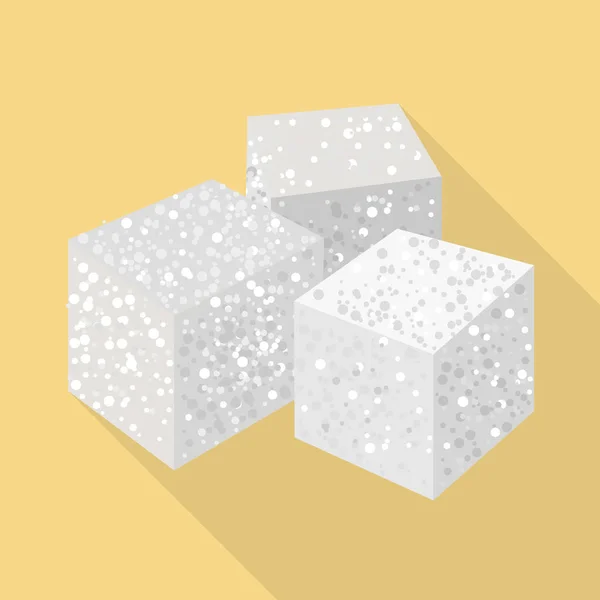 Objet isolé de cube et logo sucre. Graphique du cube et du symbole de stock d'ingrédients pour la toile. — Image vectorielle