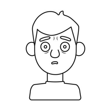 Adamın vektör tasarımı ve sürpriz logo. Stok için erkek ve duygu vektörü simgesi kümesi.