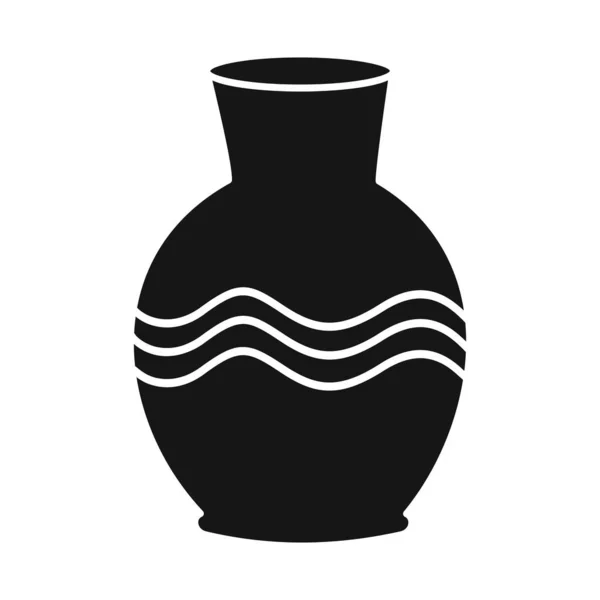 Vector illustration of vase and clay symbol. Graphic of vase and ceramic vector icon for stock. — Stock Vector