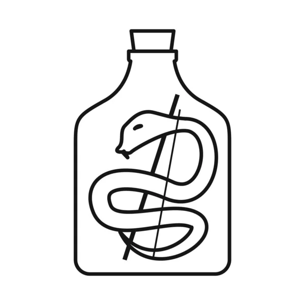 Objet isolé du logo du vin et du serpent. Collection de vin et stock de conserves symbole pour la toile. — Image vectorielle