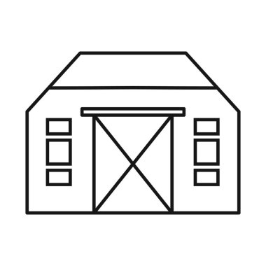 Hangar ve lojistik ikonun izole edilmiş nesnesi. Hangar ve garaj stok temsili grafiği.