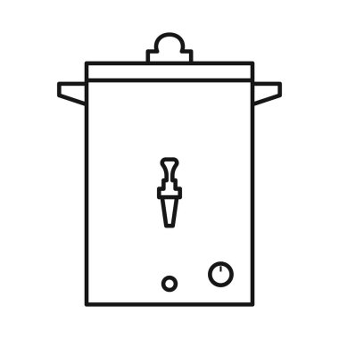 Isıtıcı ve kazan sembolünün vektör tasarımı. Stok için ısıtıcı ve aygıt vektör simgesinin grafiği.