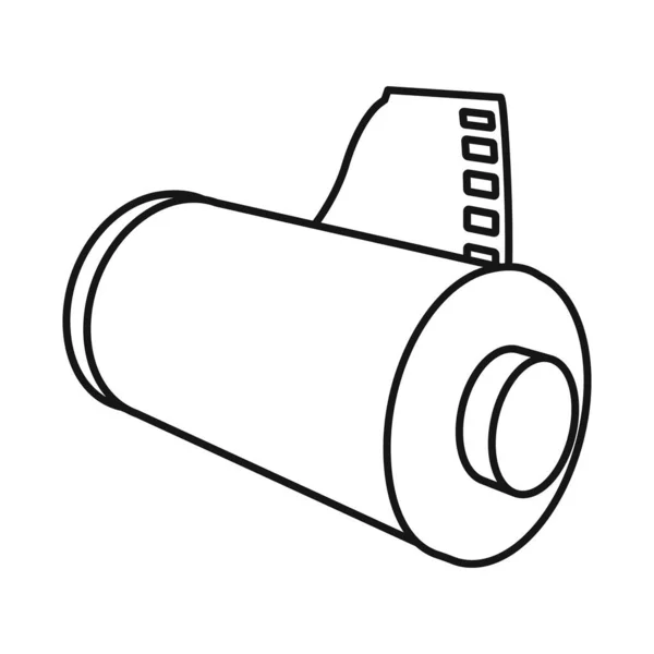 Diseño vectorial de cinta e icono de la foto. Gráfico de la ilustración de vectores de cinta y rollo . — Vector de stock