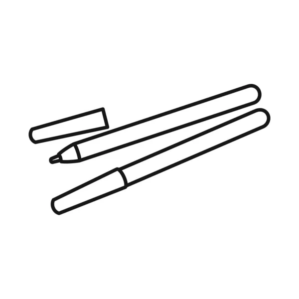 Ilustración vectorial de delineador de ojos y logotipo de contorno. Gráfico de lápiz de ojos y lápiz vector de stock ilustración . — Vector de stock
