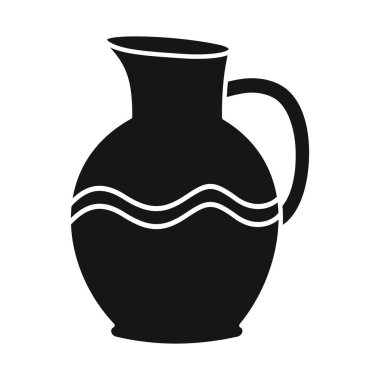 Sürahi ve kil logosu izole edilmiş nesne. Ağ için sürahi ve seramik stok sembolü web ögesi.