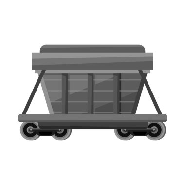 Vagon ve konteyner logosunun vektör tasarımı. Vagon ve vagon stok vektör illüstrasyonunun web ögesi.