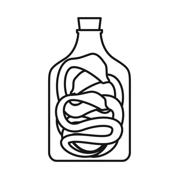 Illustration vectorielle du signe du vin et du serpent. Ensemble de vin et icône vectorielle conservée pour stock. — Image vectorielle