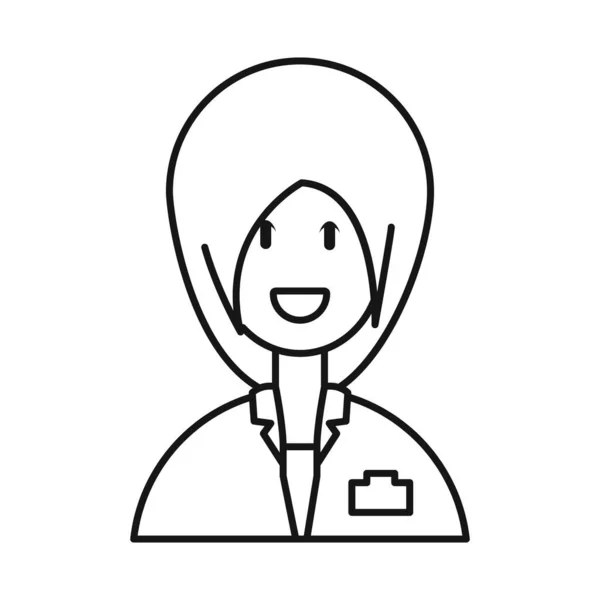 Vector illustration of physician and girl icon. Collection of physician and women vector icon for stock. — Stock Vector