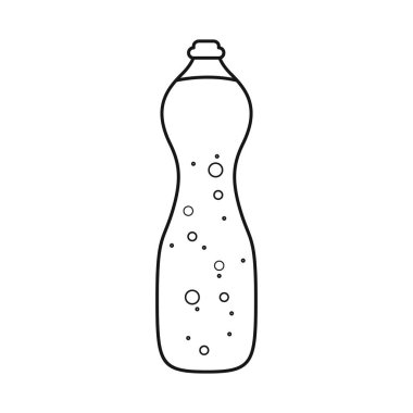 Şişe ve soda tabelasının vektör tasarımı. Stok için şişe ve limonata vektör simgesi.