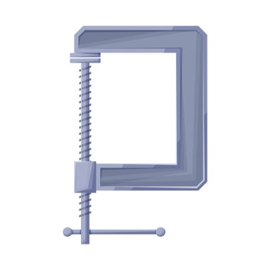 Kıskaç ve vida işaretinin vektör çizimi. Stok için klemp ve mengene vektör simgesinin grafiği.