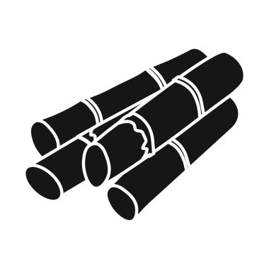 Kök ve şeker sembolünün izole edilmiş bir nesnesi. Ağ için kök ve baston sembolü web ögesi.