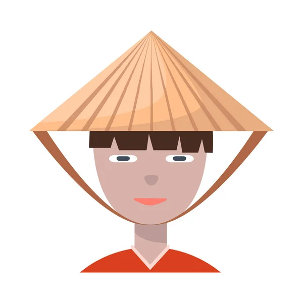 Isolated object of vietnamese and portrait symbol. Set of vietnamese and costume vector icon for stock. — Stock Vector