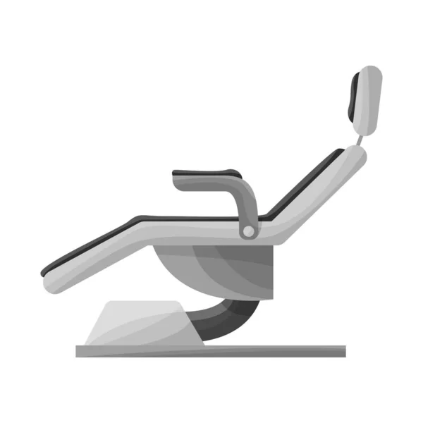 Projeto vetorial da cadeira e do sinal ortodôntico. Gráfico de cadeira e equipamento vetor ícone para estoque. — Vetor de Stock