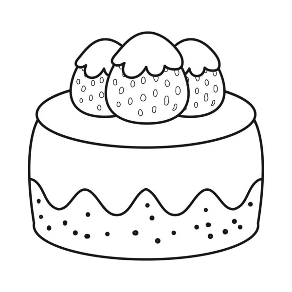 Изолированный предмет торта и значок дня рождения. Коллекция векторных иллюстраций торта и шоколада. — стоковый вектор