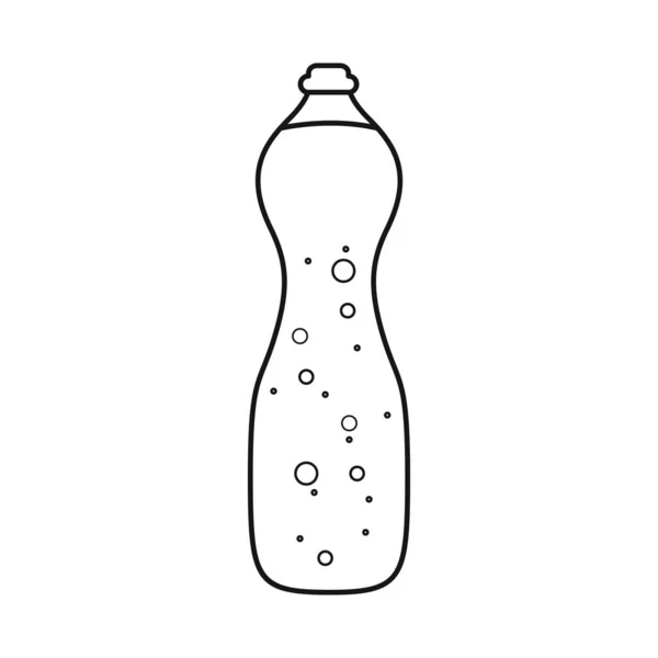 Diseño vectorial de la botella y el signo de soda. Conjunto de botella y limonada icono de vector para stock. — Vector de stock