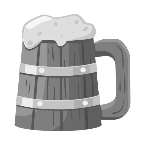 Isolated object of beer and mug sign. Graphic of beer and wood vector icon for stock. — Stock Vector