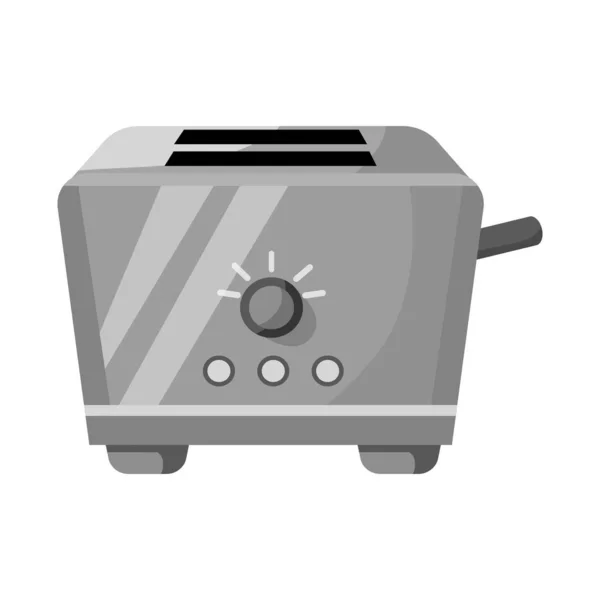 Diseño vectorial del icono de tostadora y menú. Elemento Web de tostadora e ilustración del vector de stock de instrumentos. — Vector de stock
