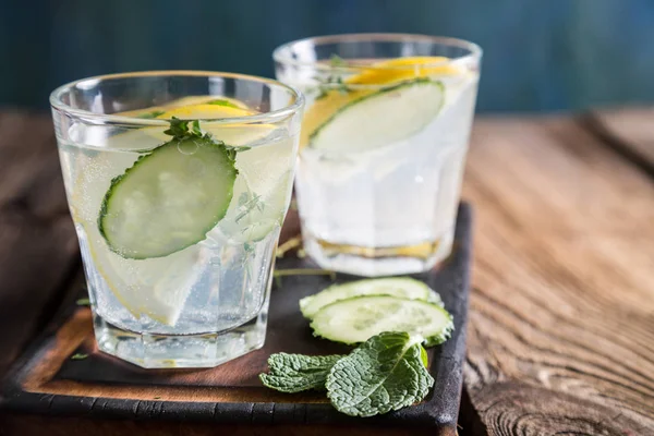 Detox Water Lemon Cucumber — Stock Photo, Image