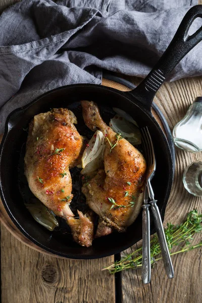 Fried Chicken Legs Pan — Stock Photo, Image