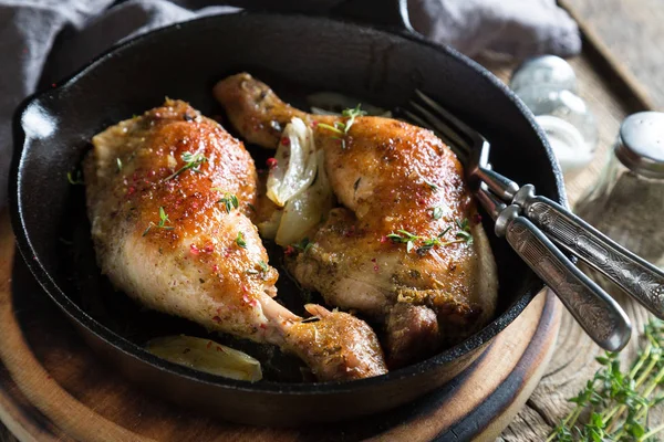 Fried Chicken Legs Pan — Stock Photo, Image