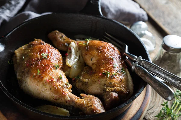 Fried Chicken Legs Pan — Stock Photo, Image