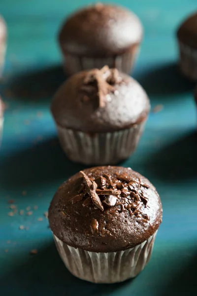 Čokoládové Muffiny Stole — Stock fotografie