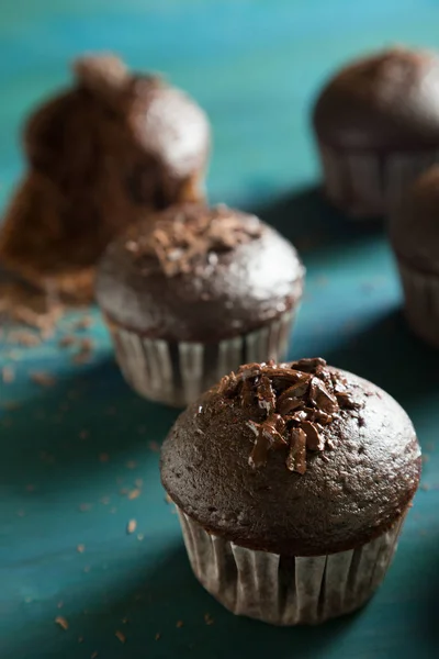 Chocolademuffins Tafel — Stockfoto