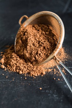 Elek içinde kakao tozu