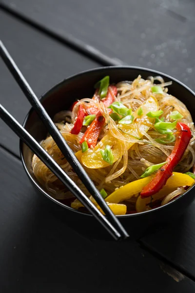 Fideos Frijol Coreano Con Salsa Chapche —  Fotos de Stock