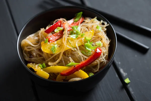 Fideos Frijol Coreano Con Salsa Chapche —  Fotos de Stock