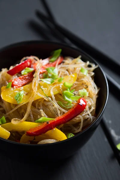 Fideos Frijol Coreano Con Salsa Chapche —  Fotos de Stock