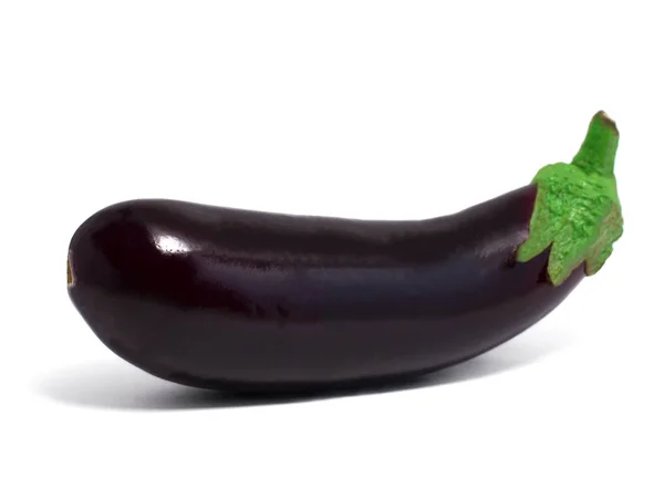 Aubergine Close Geïsoleerde Witte Achtergrond — Stockfoto