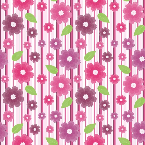 Seamless Pattern Flowers Striped Background Floral Pattern — Stock Photo, Image