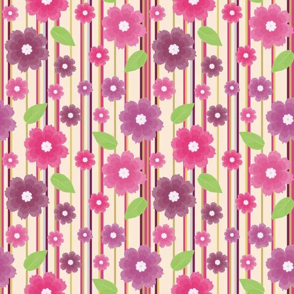 Seamless Pattern Flowers Striped Background Floral Pattern — Stock Photo, Image