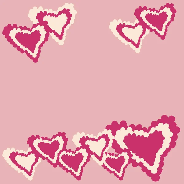Μοτίβο Της Καρδιάς Ροζ Φόντο Μεγάλες Και Μικρές Καρδιές — Φωτογραφία Αρχείου