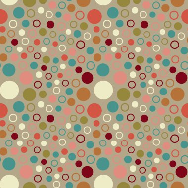 Dikişsiz soyut desen çok renkli daireler ve halkalar.