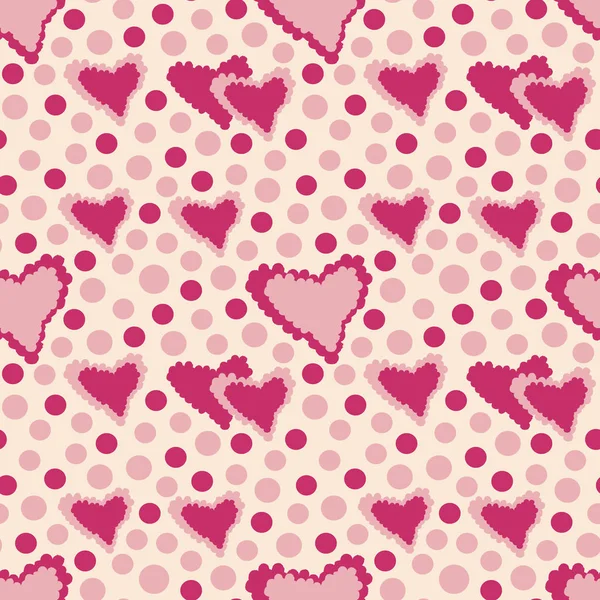 Nahtlose Abstrakte Muster Aus Herzen Und Kreisen Valentinstag — Stockfoto