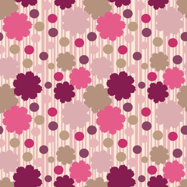 Çiçekler ile Seamless modeli. Bir şeritli arka planda bir çiçek desenli.