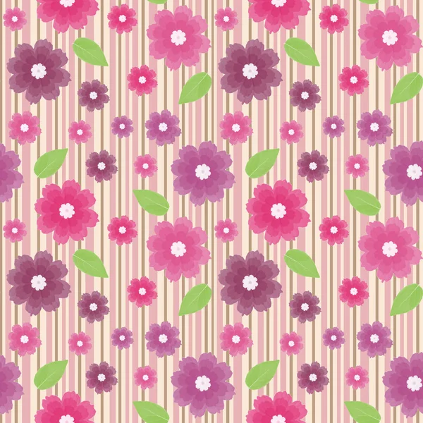 Seamless Pattern Flowers Striped Background Floral Pattern — Stock Photo, Image