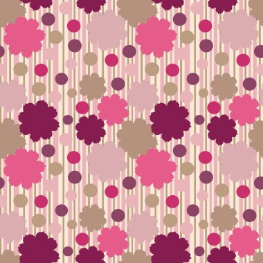 Çiçekler ile Seamless modeli. Bir şeritli arka planda bir çiçek desenli.