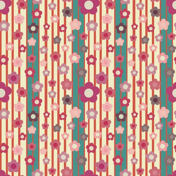 Seamless Pattern Flowers Striped Background Floral Pattern — Stock Photo, Image