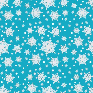 Kar taneleri bir deseni ile Dikişsiz soyut desen.