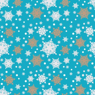 Kar taneleri bir deseni ile Dikişsiz soyut desen.