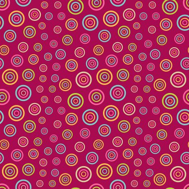 Dikişsiz soyut desen çok renkli daireler ve halkalar.