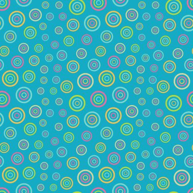 Dikişsiz soyut desen çok renkli daireler ve halkalar.